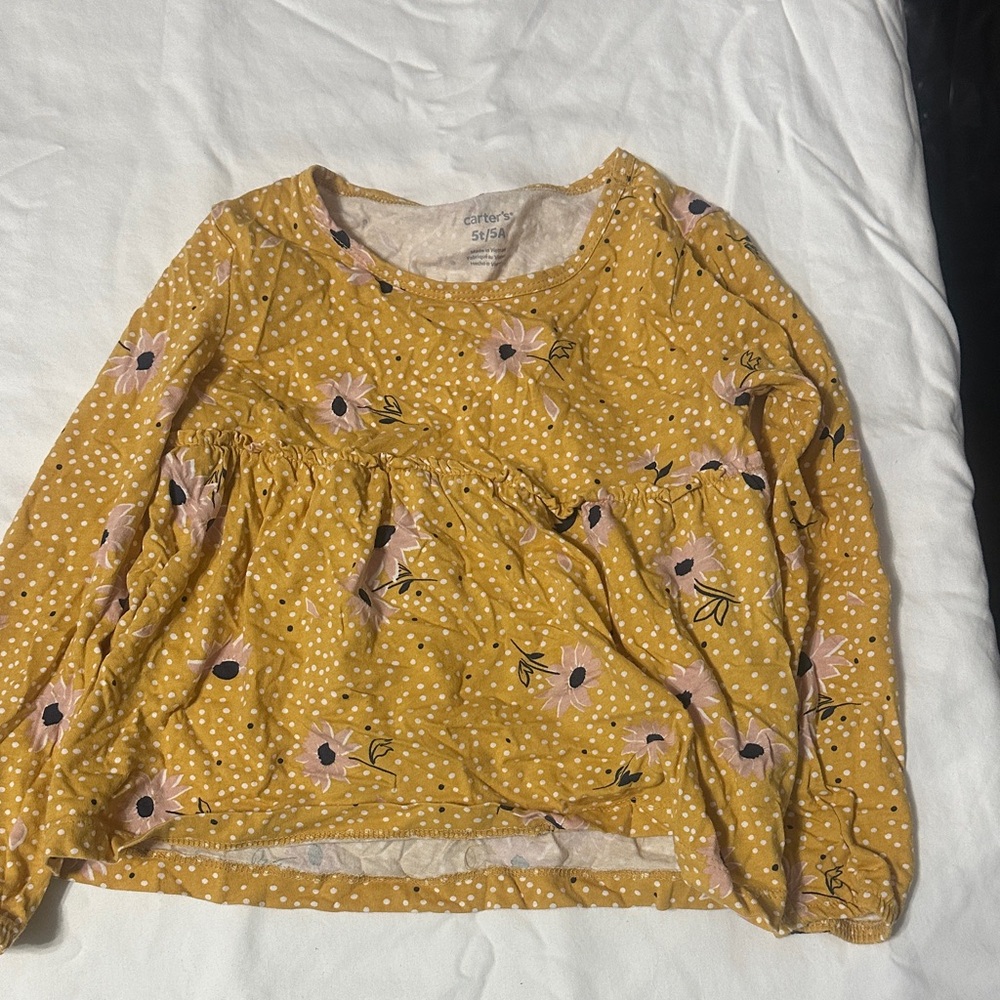 Carter's Yellow Floral Kids Blouse